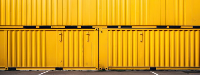 Yellow box container striped line textured background. cargo container shipping. For logistics and sea transportation - obrazy, fototapety, plakaty