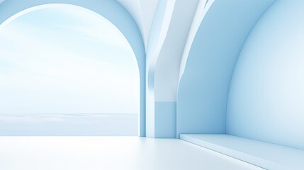 Futuristic architecture background 3d render. Banner modern design	
