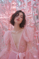 portrait of a woman in pink