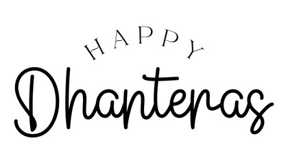 Happy Dhanteras lettering indian religious festival vector illustration.