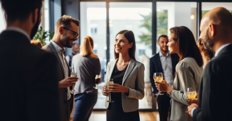 Professionals forging connections at a business networking event	