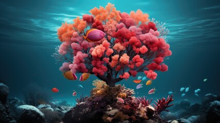 Underwater trees UHD wallpaper