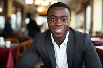 Fototapeta premium Confident Businessman in a Cafe