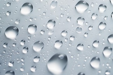 Raindrops fall on a white plastic drops