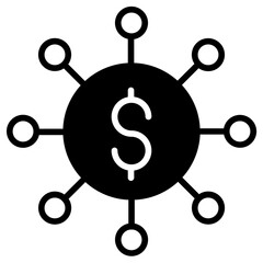 Crowdfunding Dollar solid glyph icon