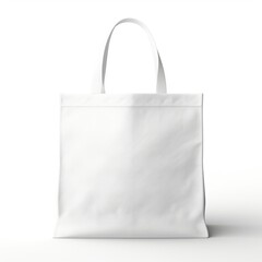 Eco-friendly canvas bag, tote bag, front view isolated on a white background