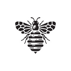 Luminescent Pollinators: Honey Bee Silhouette Set Radiating the Luminous Energy of Nature's Pollination Process - Honey Bee Illustration - Honey Bee Vector
