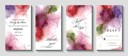 Modern creative design,  background marble texture. Wedding invitation.  Alcohol ink. Vector illustration. - 717021910