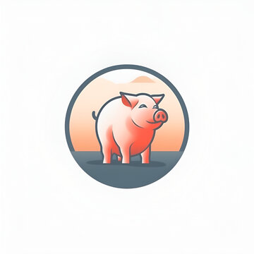 Beautiful Pig Logo, Perfect Design for Your Project and Creations, Ai Generative