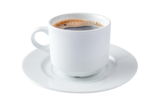 White cup of black coffee 