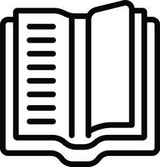 Open book story icon outline vector. New publication. Cover story - obrazy, fototapety, plakaty