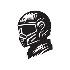 Helm of Heroes: Helmet Silhouette Set Inspiring a Sense of Valor and Courage - Biker Illustration - Biker Vector - Biker Silhouette
