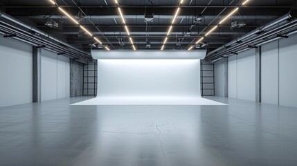 Large spacious empty photo studio