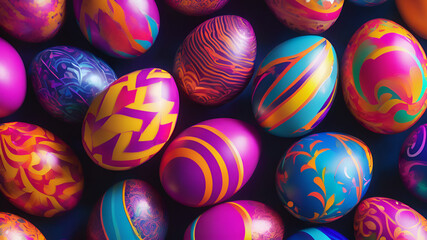 Fototapeta na wymiar easter, eggs, egg, colorful, holiday, celebration, decoration, chocolate, color, spring, food, yellow,
