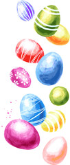 Happy Easter concept. Hand drawn watercolor illustration isolated on white background 