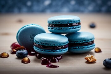 Fototapeta premium stack of macaroons (Blueberry Macaron)