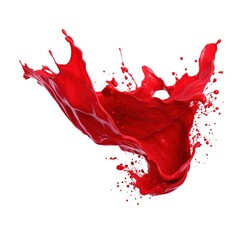 Red colour paint splash isolated on a white background