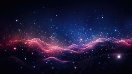 Abstract futuristic background with pink blue glowing neon moving high speed wave lines and bokeh lights. Data transfer concept. - obrazy, fototapety, plakaty