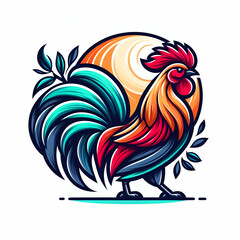 Rooster isolated on white background