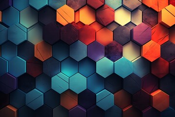 Abstract Random Geometric hexagon shapes wireframe background and Gradient geometric wallpaper