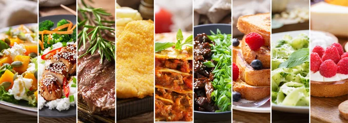 Deurstickers food collage of various meals © Nitr