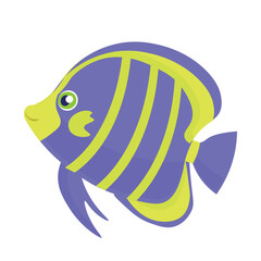 Fish. Flat vector illustration. Elements suitable for animation. 
