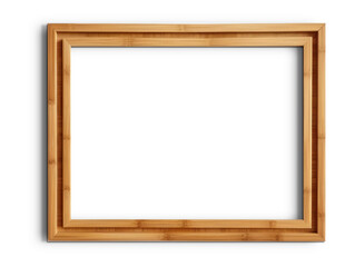 Bamboo Eco-Friendly Frame Picture frame isolated on white background, Empty Space for Art and Photography Decoration