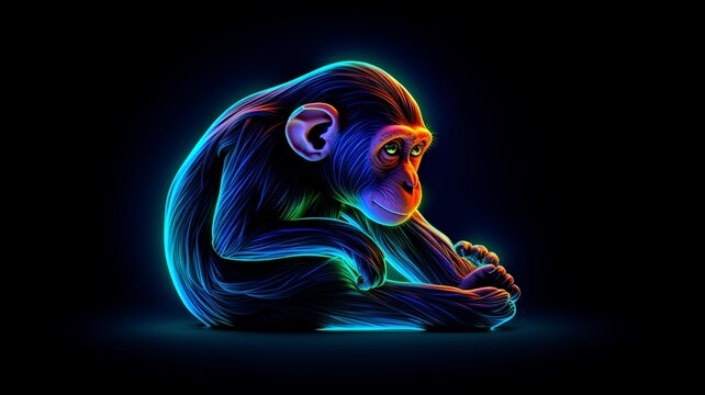 Amazing inochent a monkey face beautiful image Ai generated art