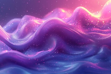 Obraz premium Vibrant, 3D neon wave, fluid and shimmering. Iridescent against a bright, holographic abstract background. Realistic HD camera effect.