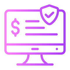 secure payment gradient icon
