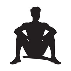 Zenith of Stillness: Sitting Person Silhouette Set Encouraging a Meditative Pause in Life's Journey - Sitting Person Illustration - Sitting Vector - Sitting Silhouette

