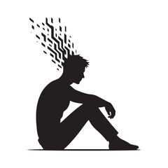 Moments of Zen: Sitting Person Silhouettes Invoking a Sense of Calm Amidst Life's Hustle - Sitting Illustration - Sitting Person Vector
