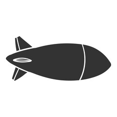 Zeppelin Icon Silhouette Illustration. Transportation Vector Graphic Pictogram Symbol Clip Art. Doodle Sketch Black Sign.