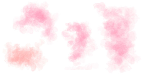 Sunset pink, peach fuzz , sophisticated blue watercolor background. Vector set of neutral color brush strokes and splashes 