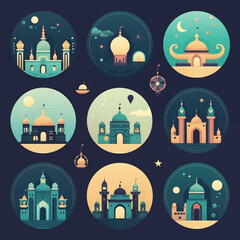 Ramadan illustration set 