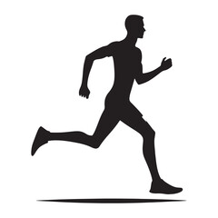 Fototapeta na wymiar Footprints of Fitness: Running Person Silhouettes Leaving an Imprint of Health and Active Living - Running Person Illustration - Running Vector - Running Silhouette 