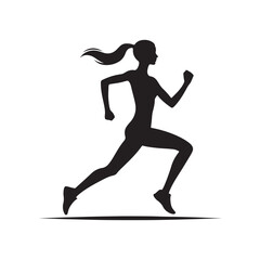 Fototapeta na wymiar Sprinting Through Shadows: Running Person Silhouette Collection Depicting the Agile and Swift Nature of Runners - Running Illustration - Running Person Vector 