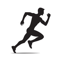 Fototapeta na wymiar Strides of Freedom: Running Person Silhouette Set Embodying the Liberating Spirit of Active Lifestyles - Running Illustration - Running Person Vector 