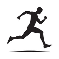 Fototapeta na wymiar Energetic Pursuits: A Compilation of Dynamic Running Person Silhouettes Illustrating the Essence of Motion - Running Illustration - Running Person Vector 