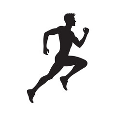 Fototapeta na wymiar Velocity in Shadows: Running Person Silhouette Series Capturing the Dynamic Movement of Active Individuals - Running Person Illustration - Running Vector - Running Silhouette 