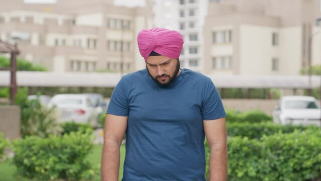 Sikh Indian Man Feeling Guilty