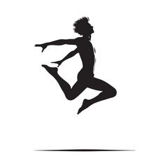 Fototapeta na wymiar Aerial Rapture: Jumping Person Silhouettes Engulfed in the Blissful Rapture of Mid-Air Celebration - Jumping Person Illustration - Jumping Vector - Jumping Silhouette 