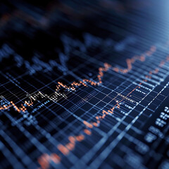 VUCA concept. Financial chart with fluctuating lines. shows instability in the world of finance and economic uncertainty.