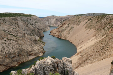 Wild nature in the canyon of the Zrmanja river, Croatia
