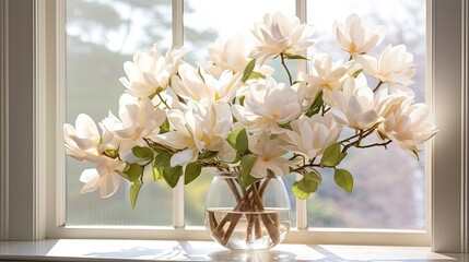 Elegance in bloom: Magnolia bouquet showcasing the beauty of fresh, fragrant flowers.