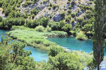 Fototapeta na wymiar Zrmanja river near Muskovici , Croatia