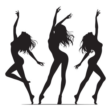Euphoric Elegance: Dancing Person Silhouette Series Capturing the Graceful Movements of Joyful Expression - Dancing Illustration - Dancing Person Vector

