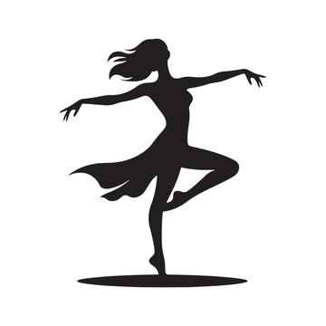 Synchronized Symphony: Dancing Person Silhouette Set Harmonizing in a Beautiful Choreography of Silhouetted Euphoria - Dancing Illustration - Dancing Person Vector
