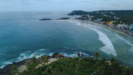 Kovalam beach, Arabian sea, Thiruvananthapuram, Kerala seascape view 