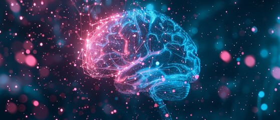 the human brain with electricity-based technology on dark background Generative AI - obrazy, fototapety, plakaty